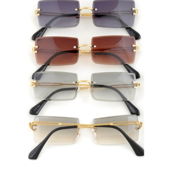 Rectangular Rimless ombre sunglasses - Picture 2 of 8